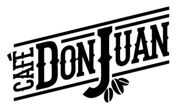 Logo of Café Don Juan with stylized text and coffee bean graphics incorporated into the design.