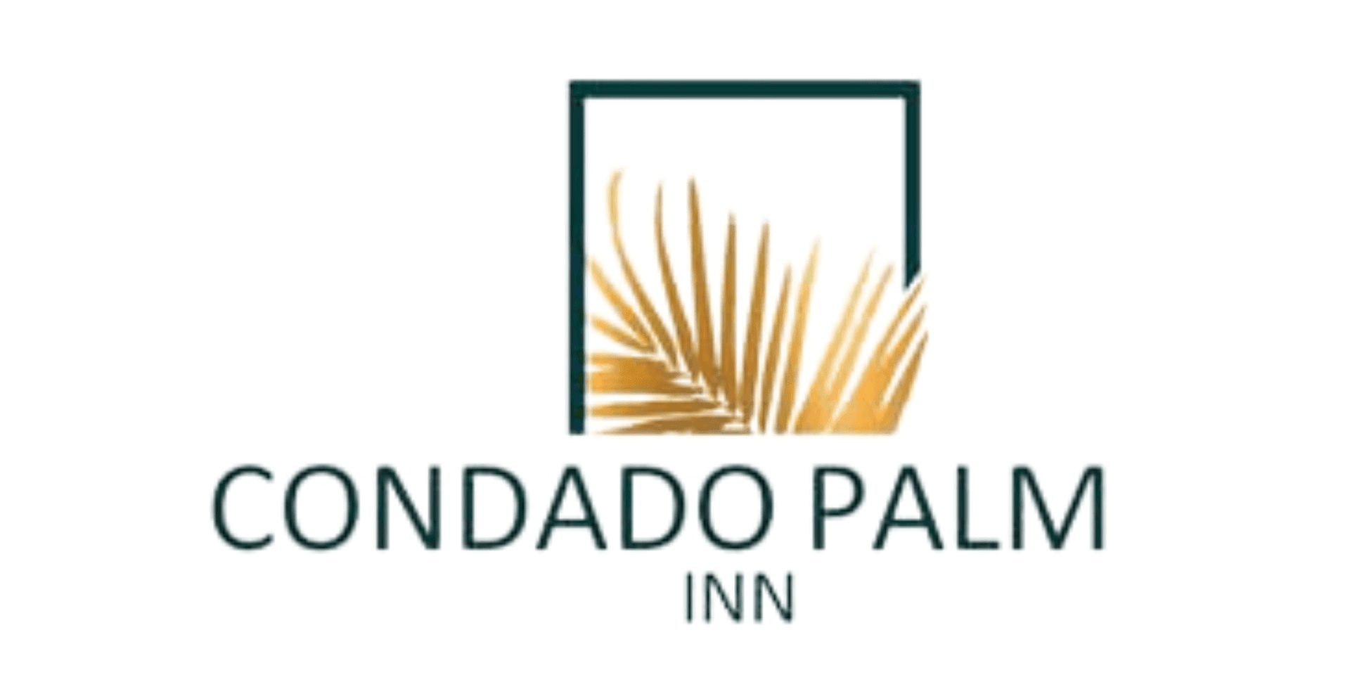 Logo of Condado Palm Inn with a stylized palm leaf inside a rectangular frame.